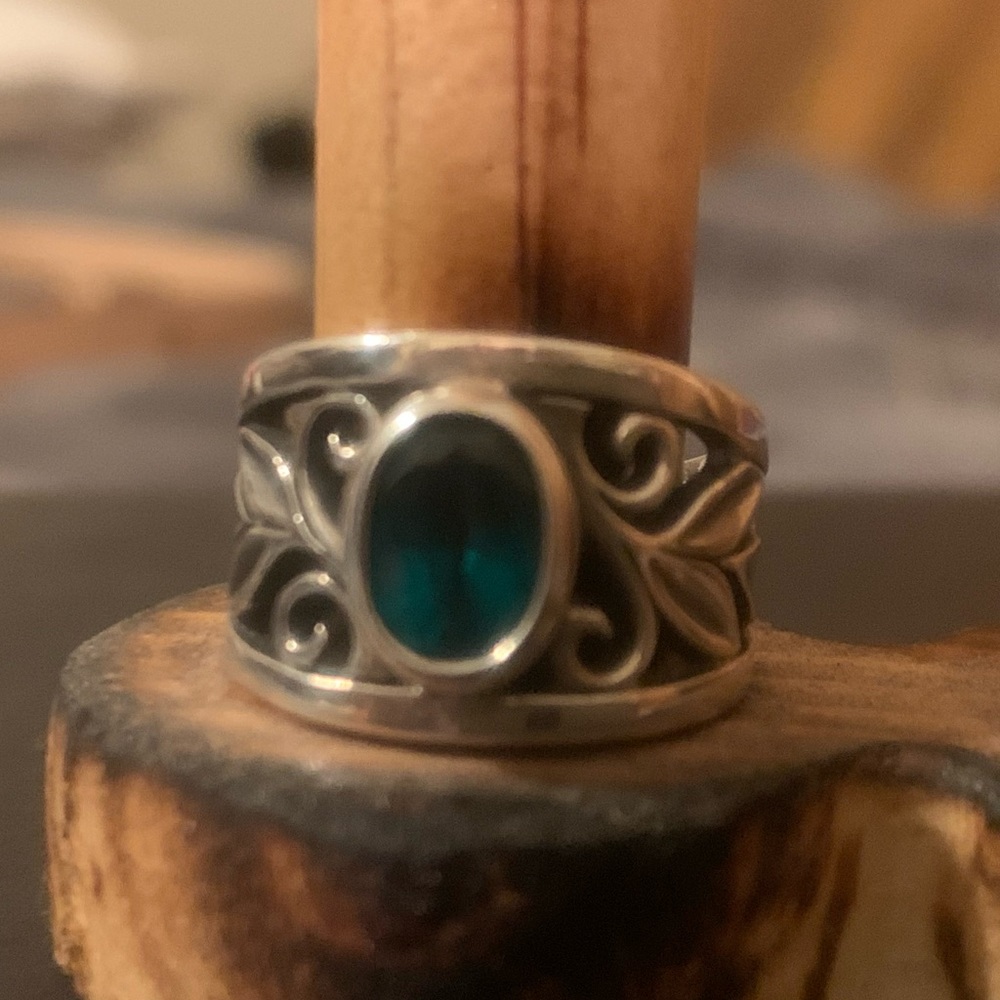 James Avery lab-created emerald ring. Retired